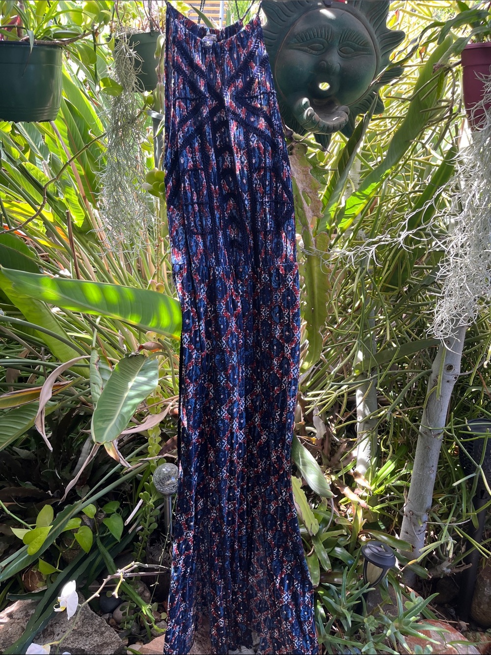 Lucky Brand Navy and Red Patterned Sundress